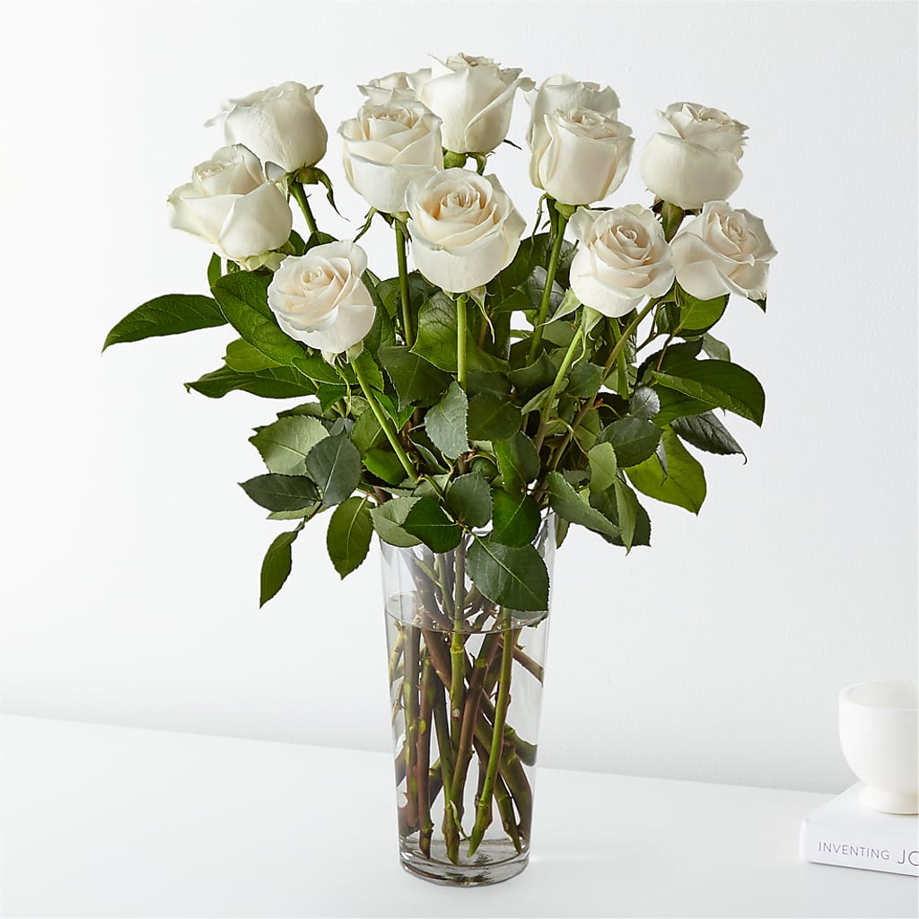 Long Stem White Rose Bouquet – Hilltop Florist Llc, Stanford KY