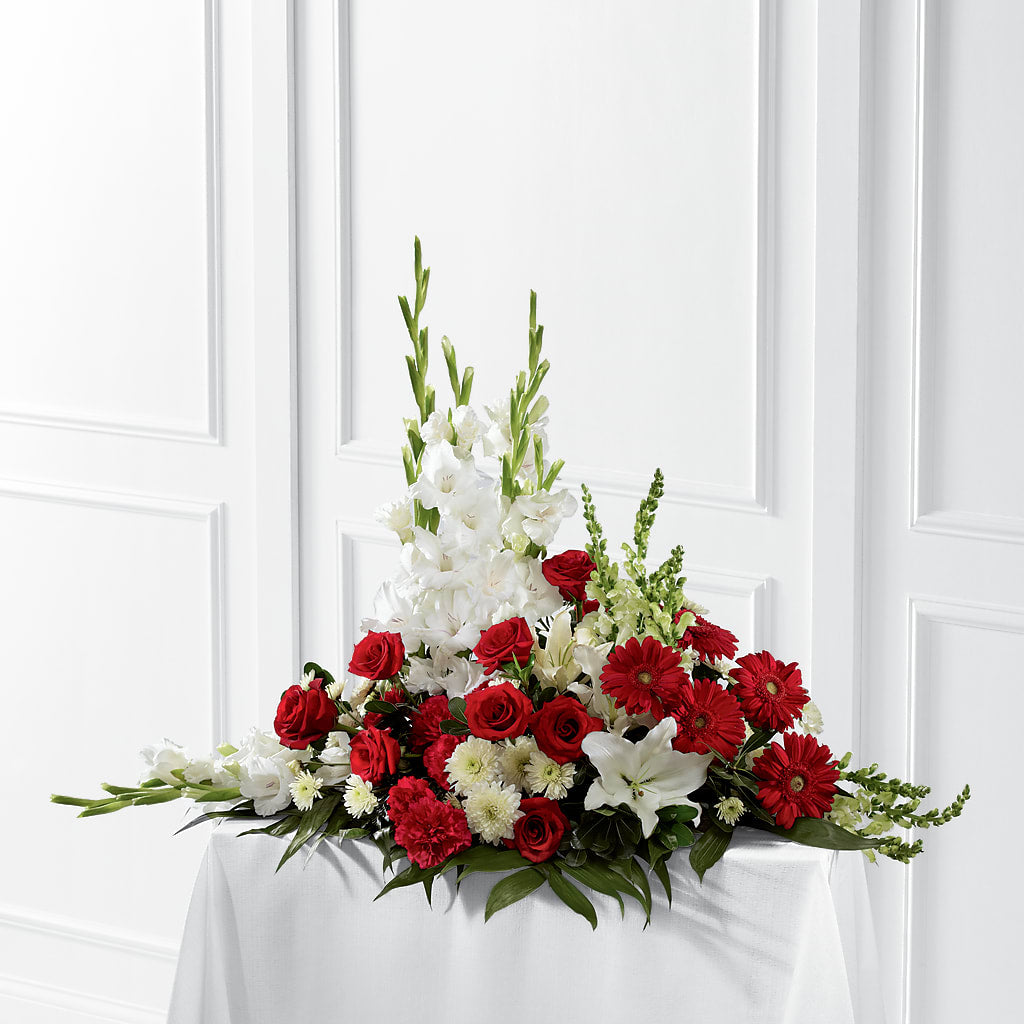 Crimson & White Arrangement – Hilltop Florist Llc, Stanford KY