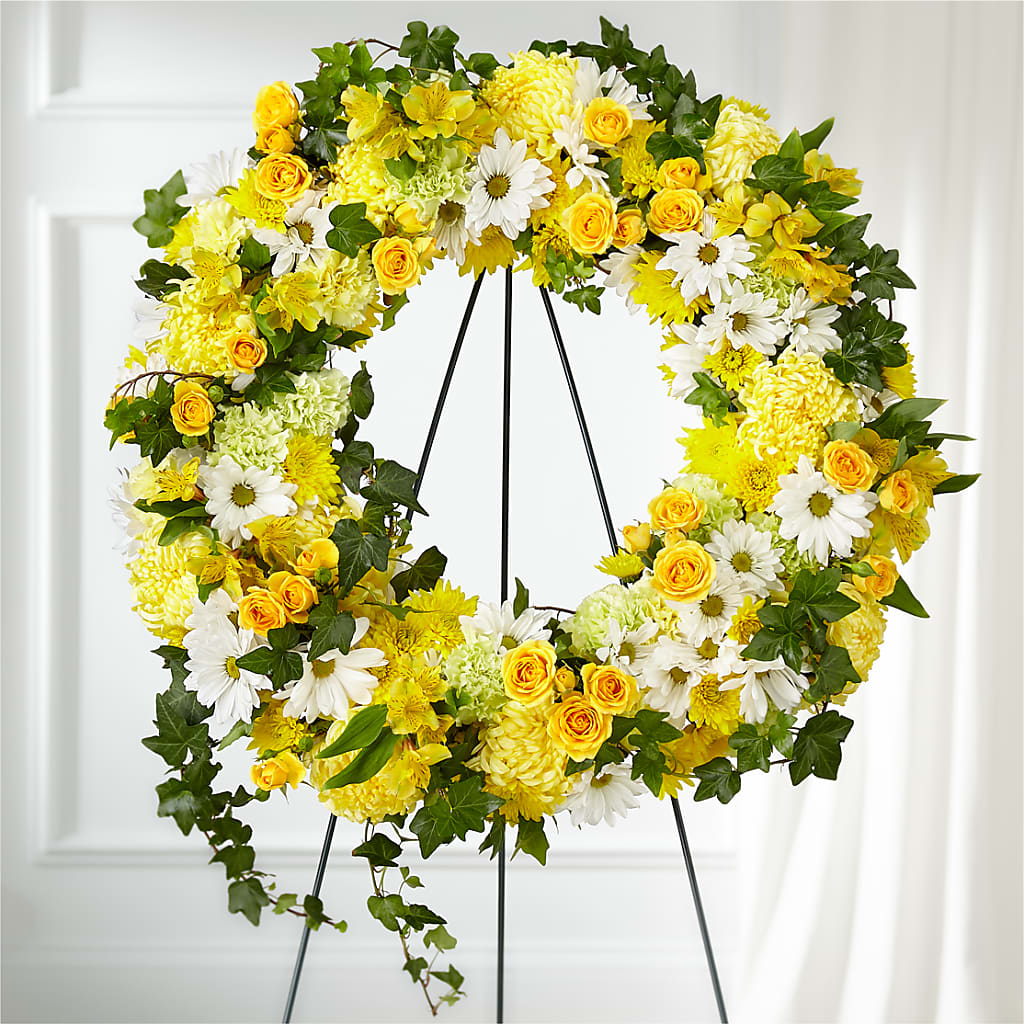 Golden Remembrance Wreath – Hilltop Florist Llc, Stanford KY