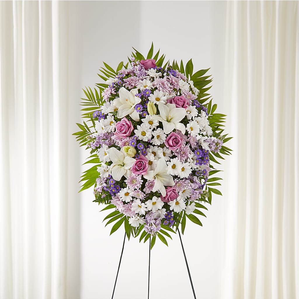 Surrounded by Love Standing Spray – Hilltop Florist Llc, Stanford KY