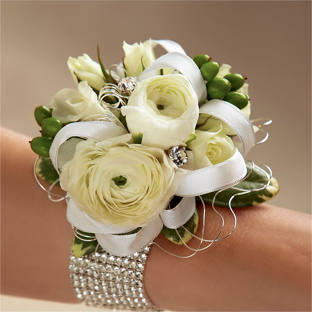 White Wedding Corsage – Hilltop Florist Llc, Stanford KY