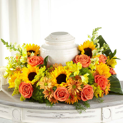 Faithful Sunflower Cremation Adornment –  Hilltop Florist Llc, Stanford KY