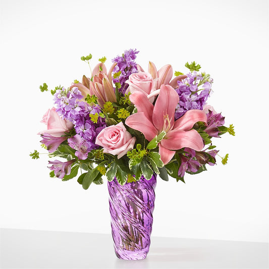 Precious Petals Bouquet with Luxe Swirl Vase –  Hilltop Florist Llc, Stanford KY