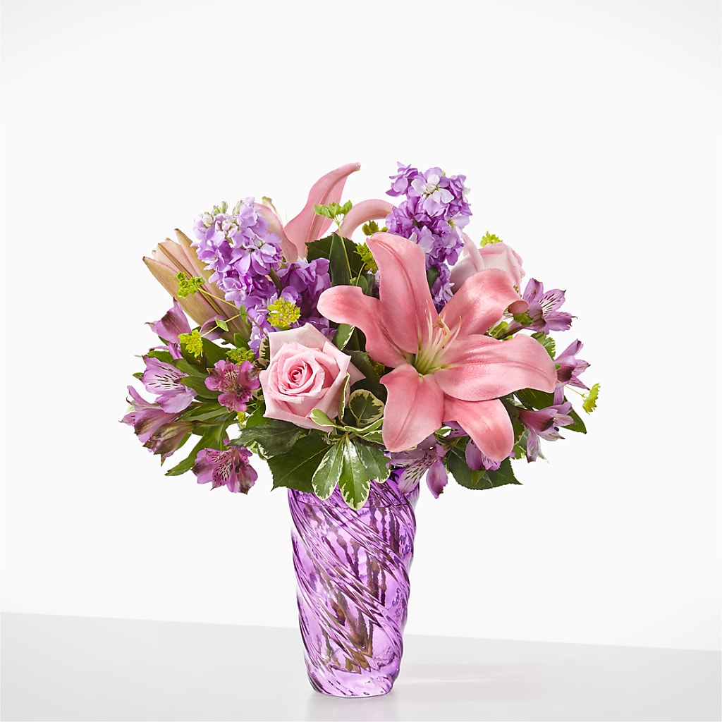 Precious Petals Bouquet with Luxe Swirl Vase –  Hilltop Florist Llc, Stanford KY