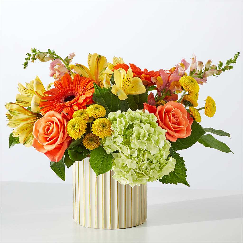 Autumn Sunshine Bouquet with Ivory Vase –  Hilltop Florist Llc, Stanford KY