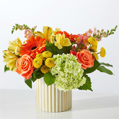 Autumn Sunshine Bouquet with Ivory Vase –  Hilltop Florist Llc, Stanford KY