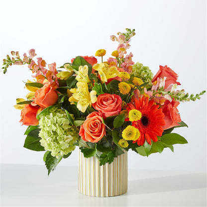 Autumn Sunshine Bouquet with Ivory Vase –  Hilltop Florist Llc, Stanford KY