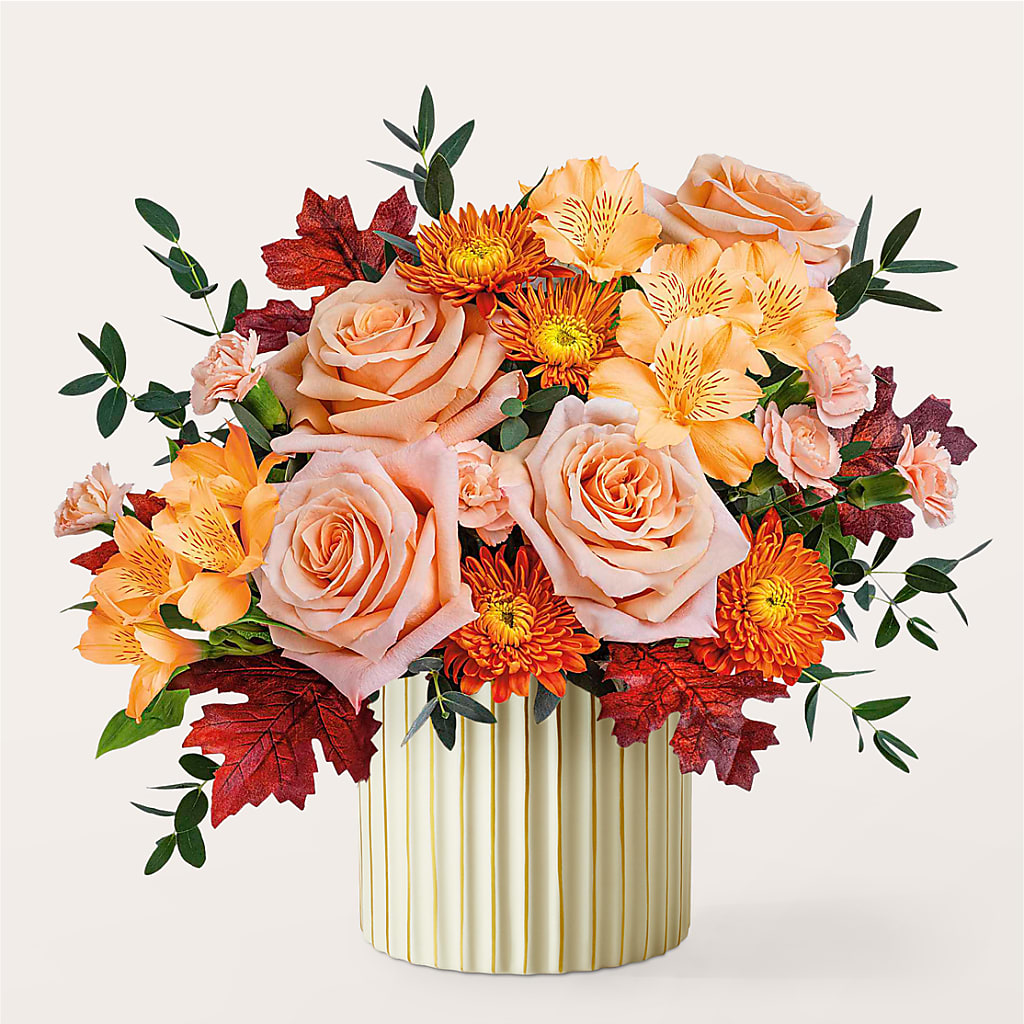 Spiced Latte Bouquet with Ivory Vase –  Hilltop Florist Llc, Stanford KY
