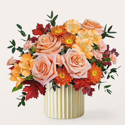Spiced Latte Bouquet with Ivory Vase –  Hilltop Florist Llc, Stanford KY
