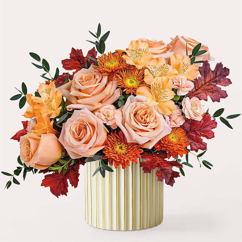 Spiced Latte Bouquet with Ivory Vase –  Hilltop Florist Llc, Stanford KY
