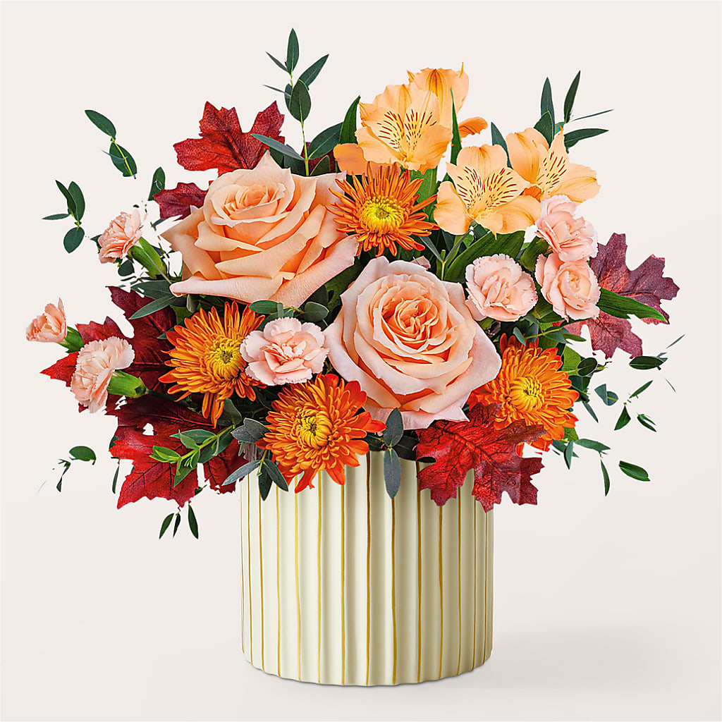 Spiced Latte Bouquet with Ivory Vase –  Hilltop Florist Llc, Stanford KY
