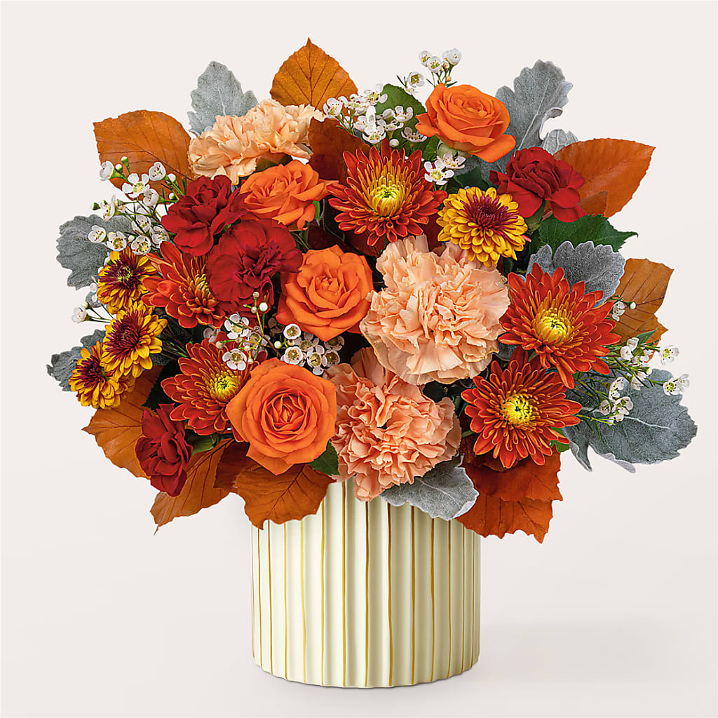 Merlot Bouquet with Ivory Vase –  Hilltop Florist Llc, Stanford KY