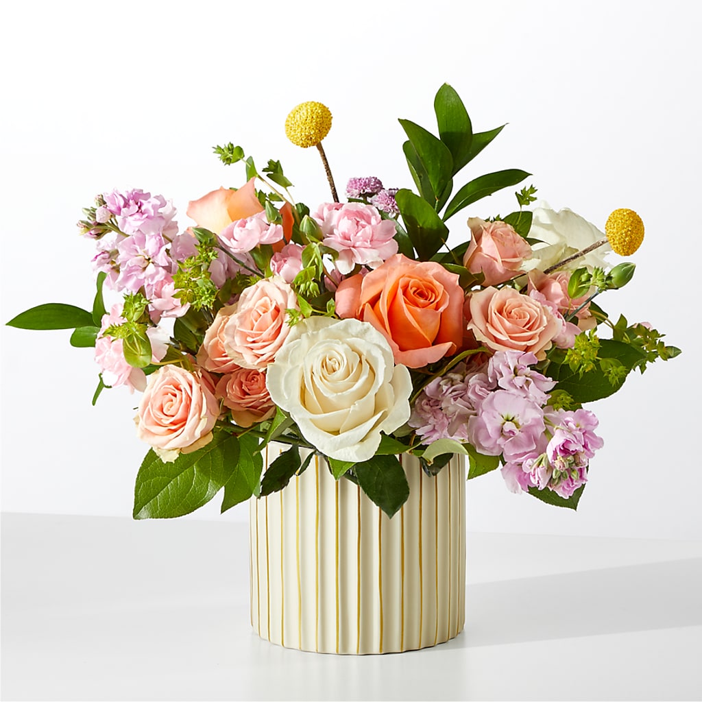 French Market Bouquet with Ivory Vase
